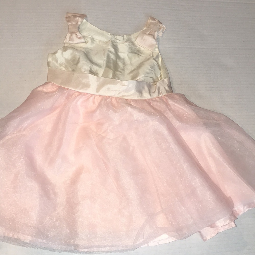 Janie And Jack Baby Girl Formal Dress | Cream And Pink | 12-18 M